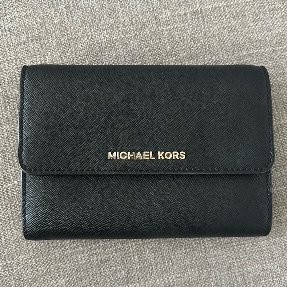 Michael Kors Black Small Clutch (strap optional)
